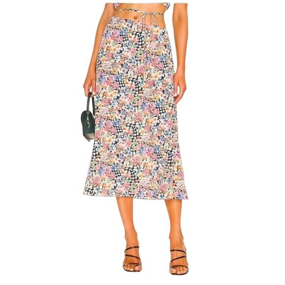 NEW For Love & Lemons Deidre Midi Skirt Size Small - Picture 5 of 8
